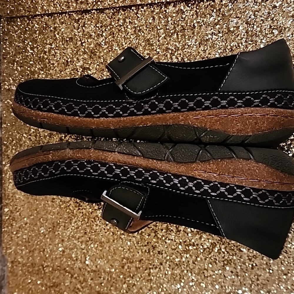 EARTH ORIGINS BLACK  FLAT COMFORT SHOES SIZE 7 GOOD CONDITION - Picture 11 of 12